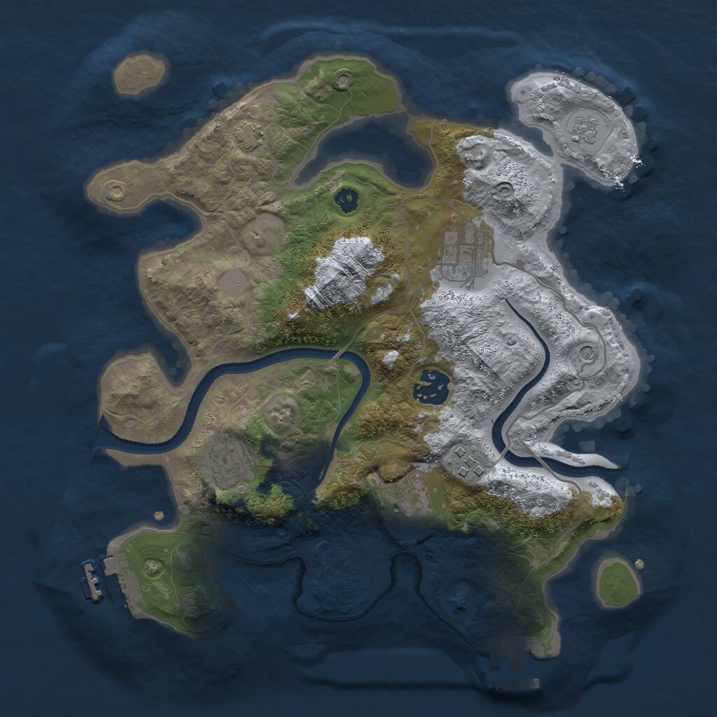 Rust Map: Procedural Map, Size: 3000, Seed: 796319480, 11 Monuments