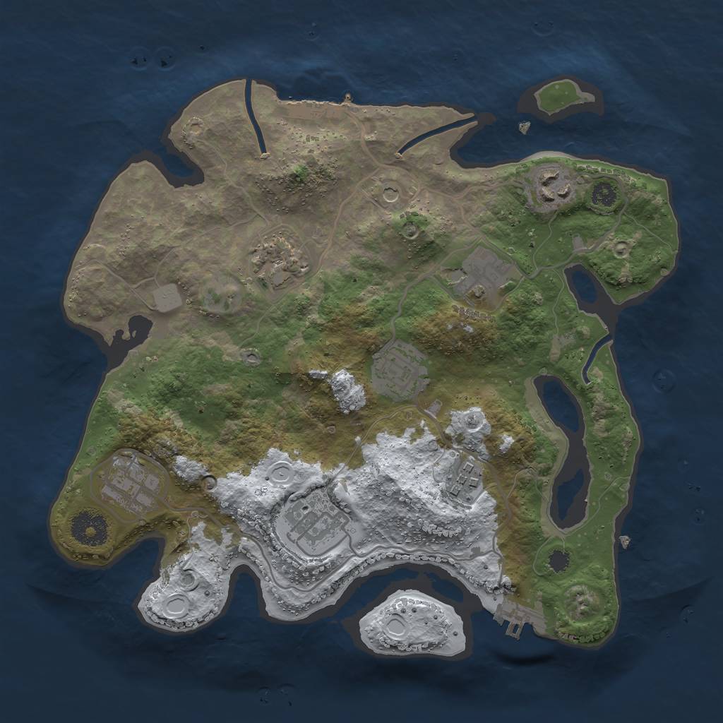 Rust Map: Procedural Map, Size: 3000, Seed: 203010, 15 Monuments