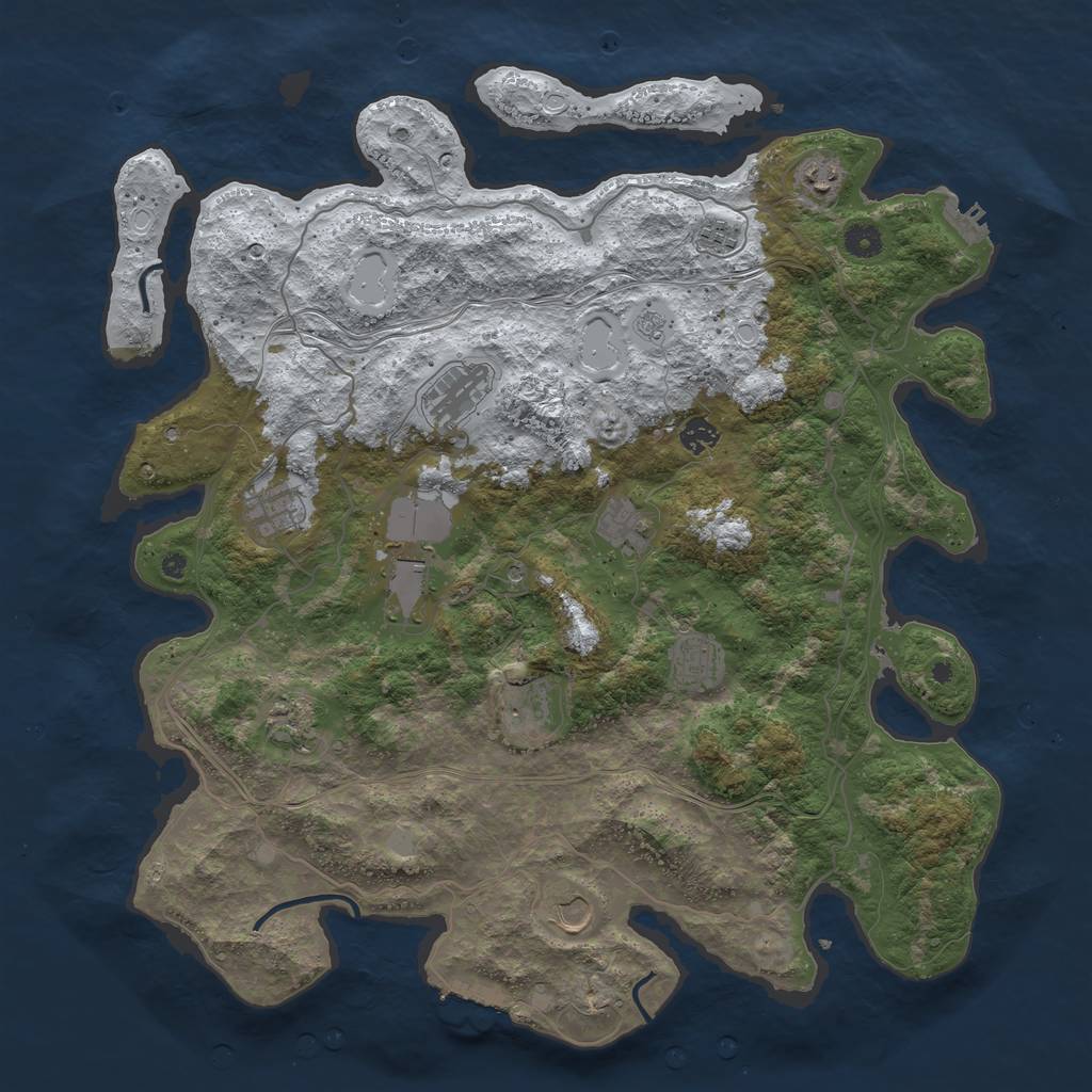 Rust Map: Procedural Map, Size: 4500, Seed: 12001, 20 Monuments