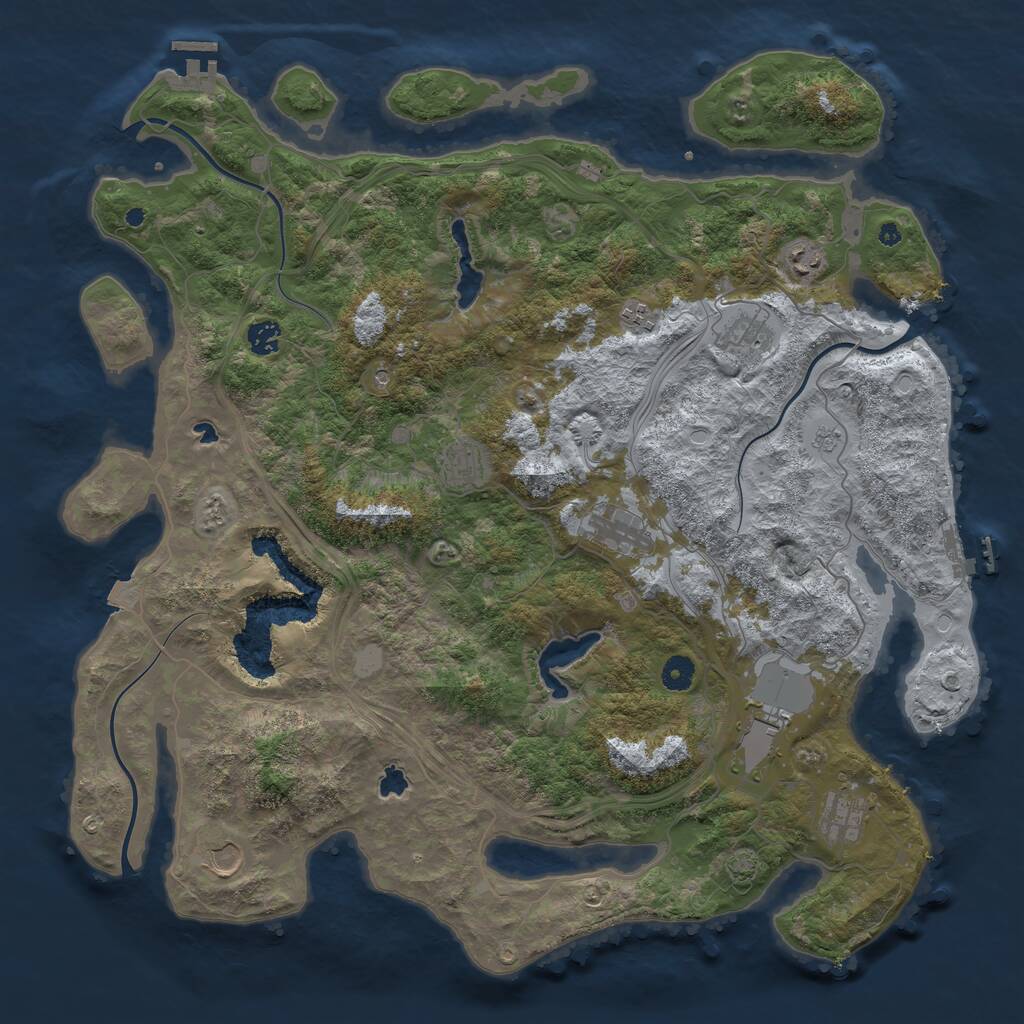 Rust Map: Procedural Map, Size: 4500, Seed: 279428, 15 Monuments