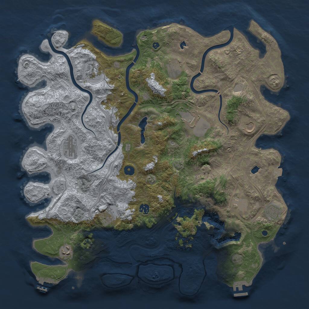 Rust Map: Procedural Map, Size: 4500, Seed: 1775474, 17 Monuments