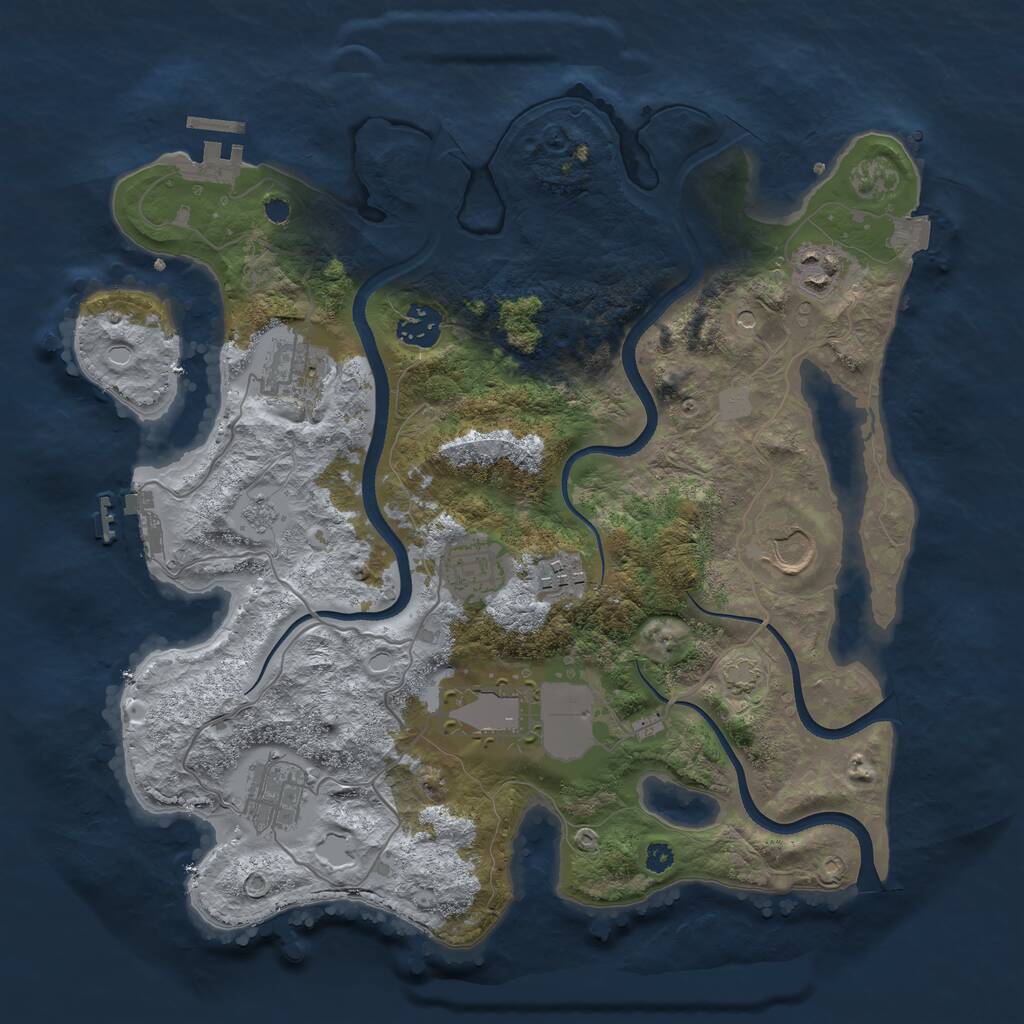 Rust Map: Procedural Map, Size: 3500, Seed: 4522210, 14 Monuments