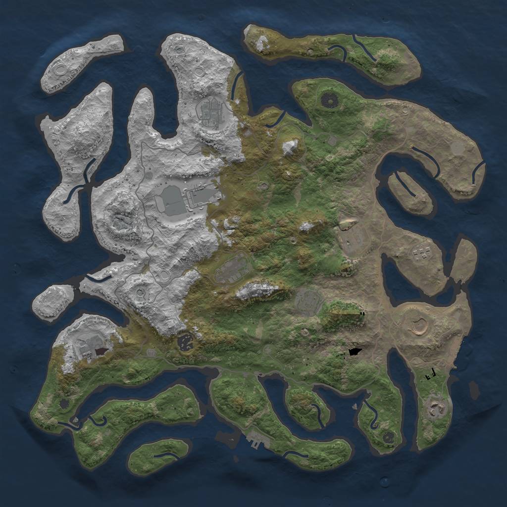 Rust Map: Procedural Map, Size: 4500, Seed: 817183, 18 Monuments
