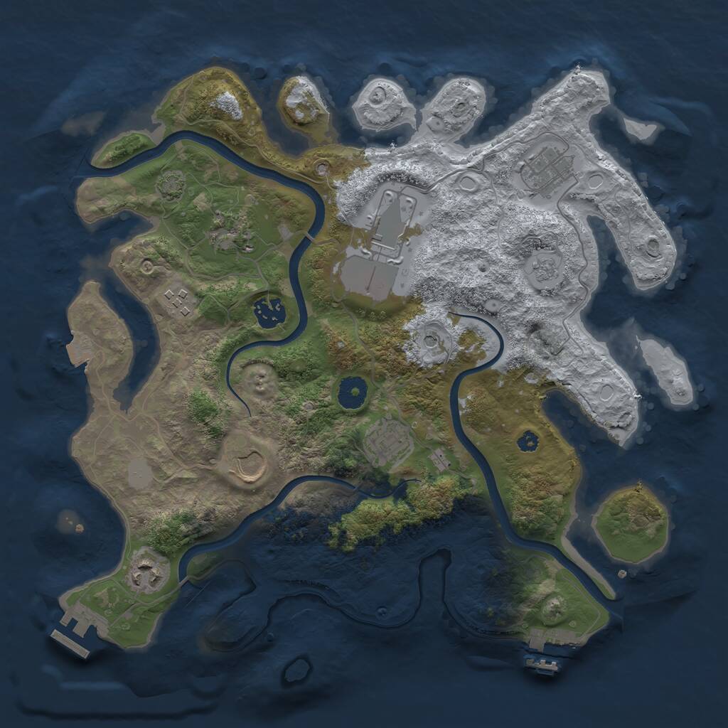Rust Map: Procedural Map, Size: 3500, Seed: 5835776, 14 Monuments