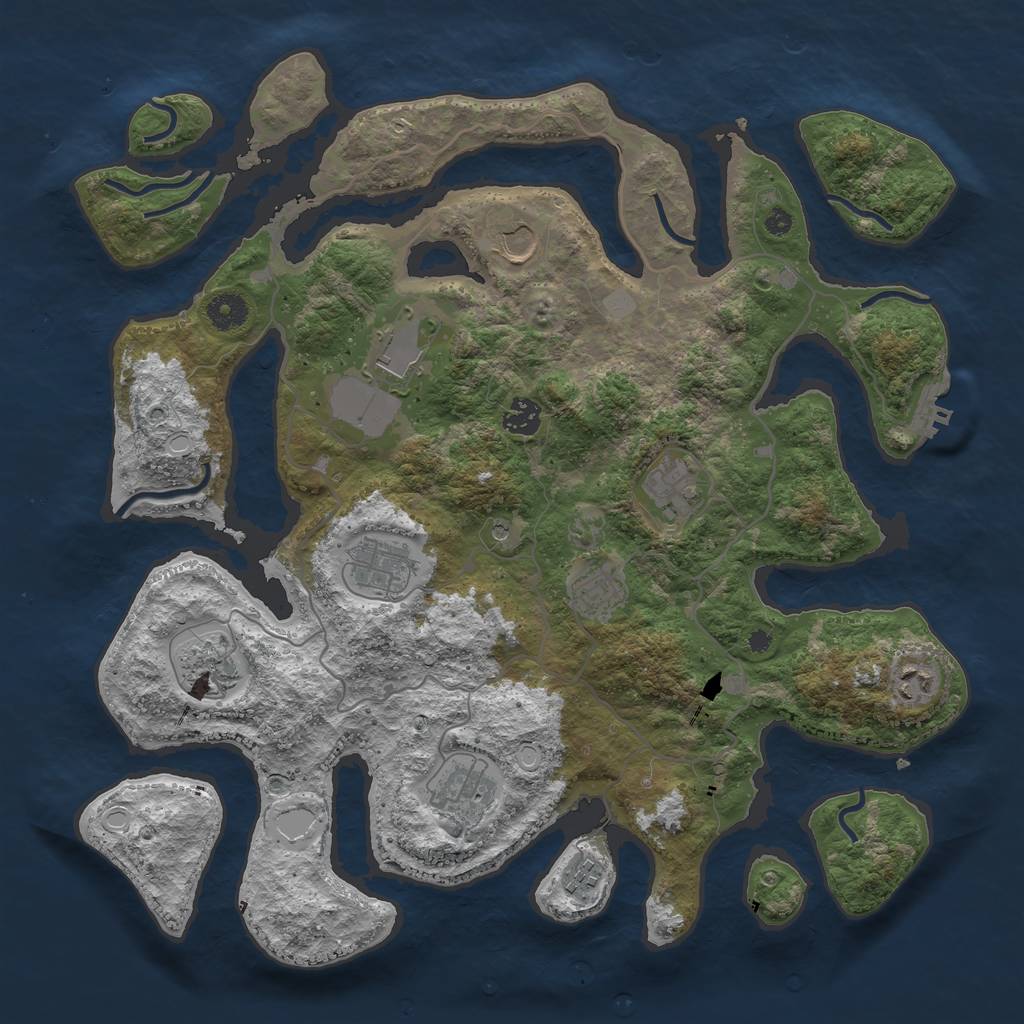 Rust Map: Procedural Map, Size: 4000, Seed: 125669, 17 Monuments