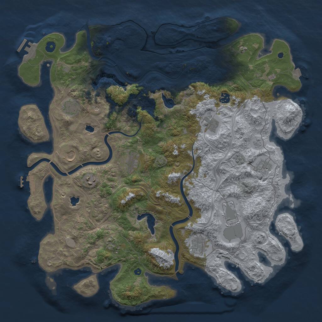 Rust Map: Procedural Map, Size: 4500, Seed: 5794276, 17 Monuments
