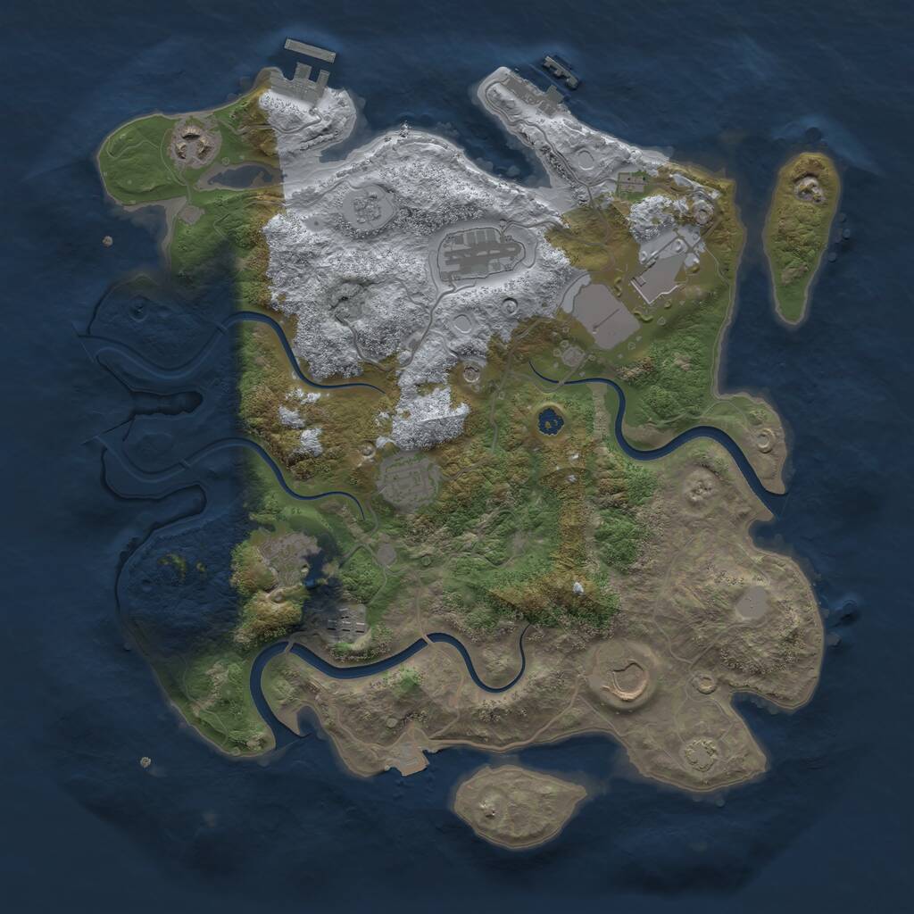 Rust Map: Procedural Map, Size: 3600, Seed: 62, 13 Monuments