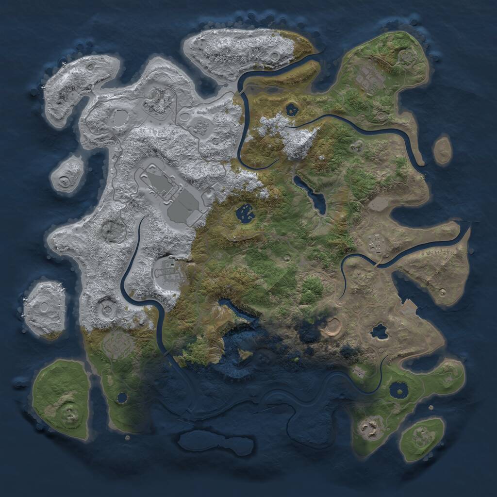 Rust Map: Procedural Map, Size: 4051, Seed: 13836, 13 Monuments