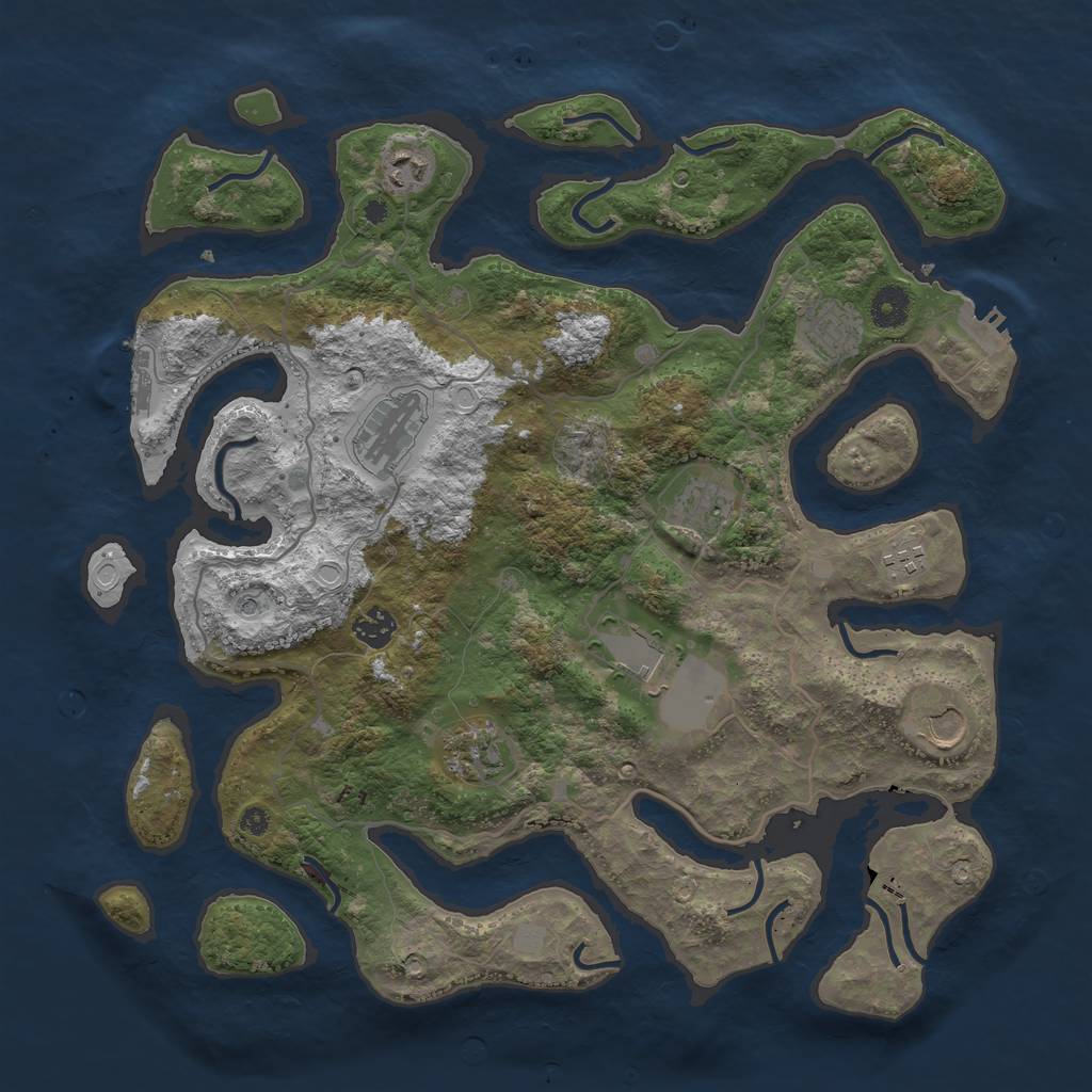 Rust Map: Procedural Map, Size: 4000, Seed: 756521, 17 Monuments
