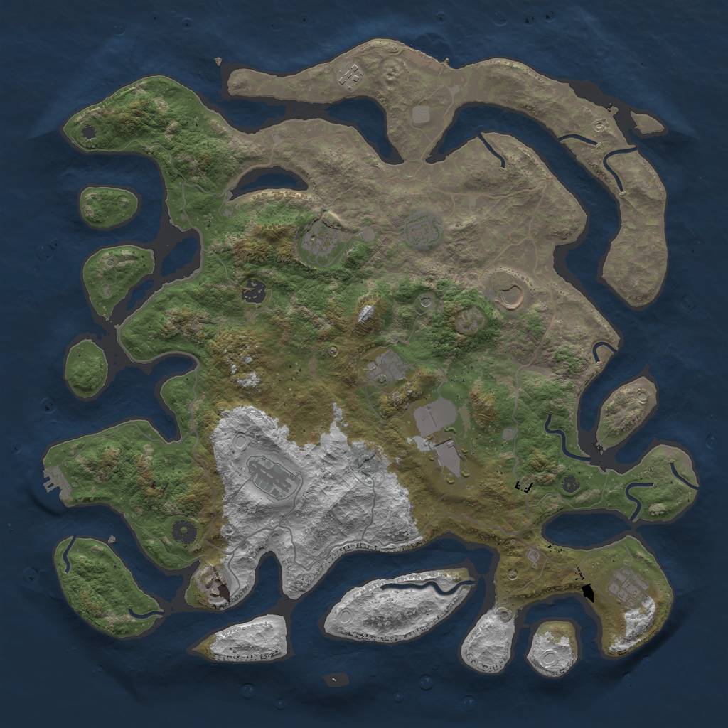 Rust Map: Procedural Map, Size: 4500, Seed: 76667397, 18 Monuments