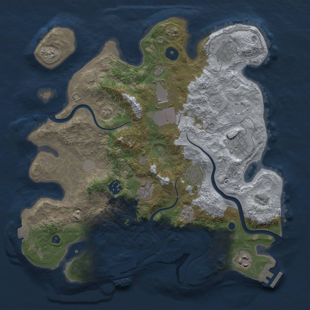 Rust Map: Procedural Map, Size: 3550, Seed: 552832, 14 Monuments