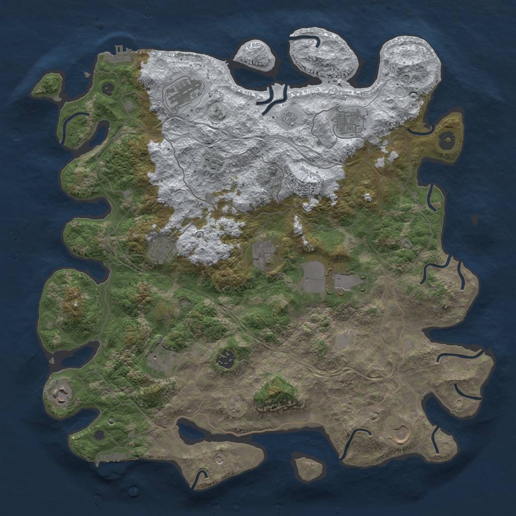 Rust Map: Procedural Map, Size: 4250, Seed: 851587101, 19 Monuments