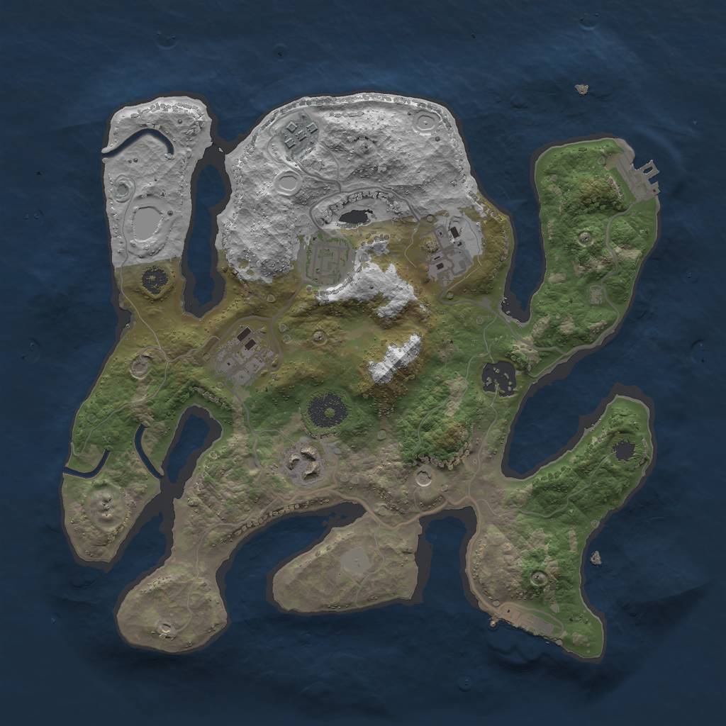 Rust Map: Procedural Map, Size: 3000, Seed: 753824, 14 Monuments