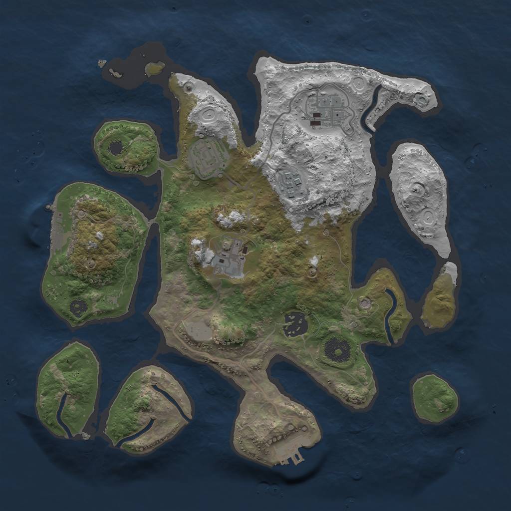 Rust Map: Procedural Map, Size: 3000, Seed: 112329, 12 Monuments