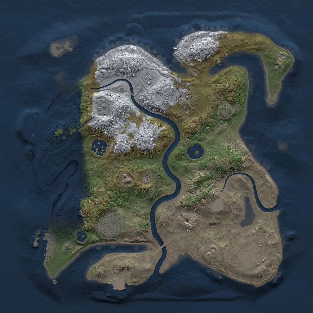 Rust Map: Procedural Map, Size: 3000, Seed: 999153, 11 Monuments