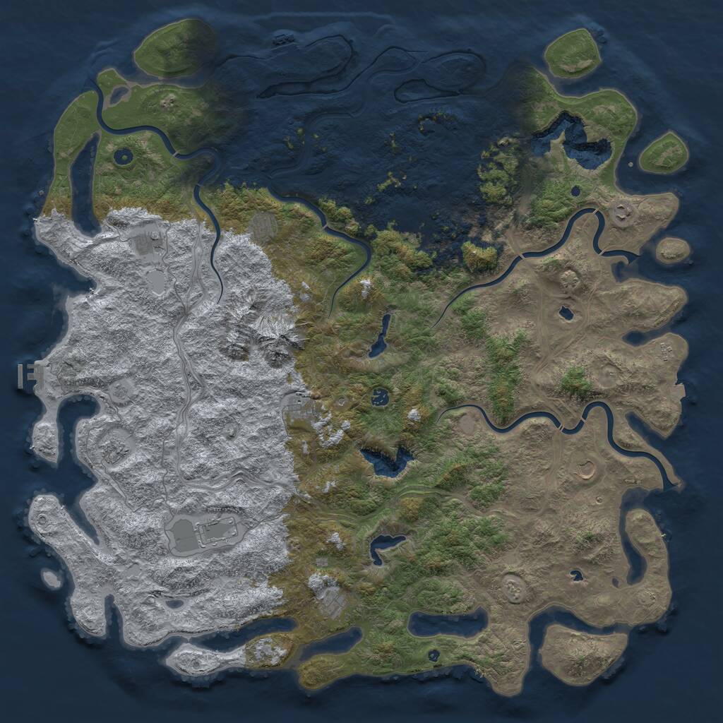 Rust Map: Procedural Map, Size: 6000, Seed: 13047324, 17 Monuments