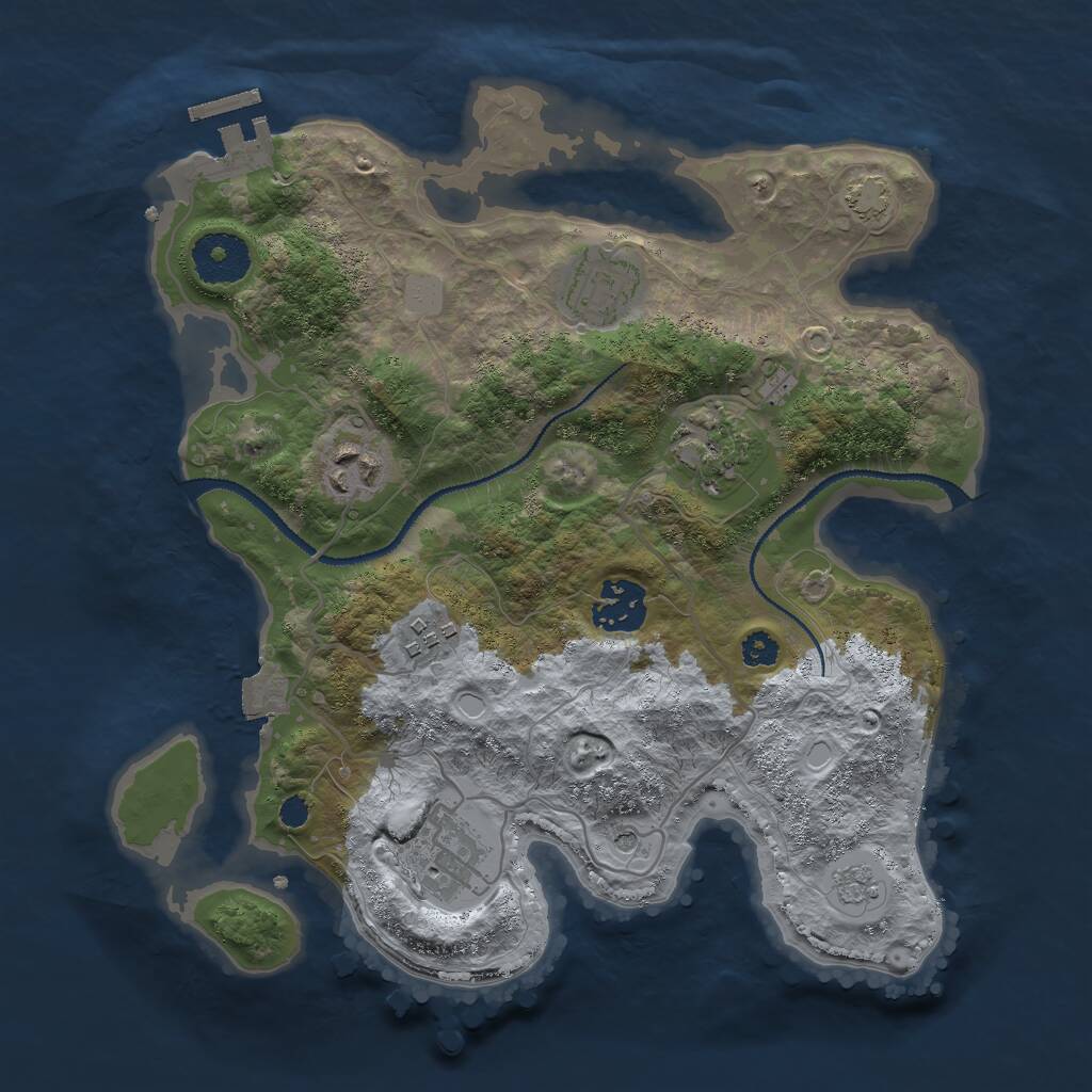 Rust Map: Procedural Map, Size: 3000, Seed: 166279595, 11 Monuments