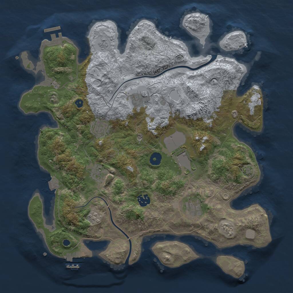 Rust Map: Procedural Map, Size: 3550, Seed: 35066, 13 Monuments