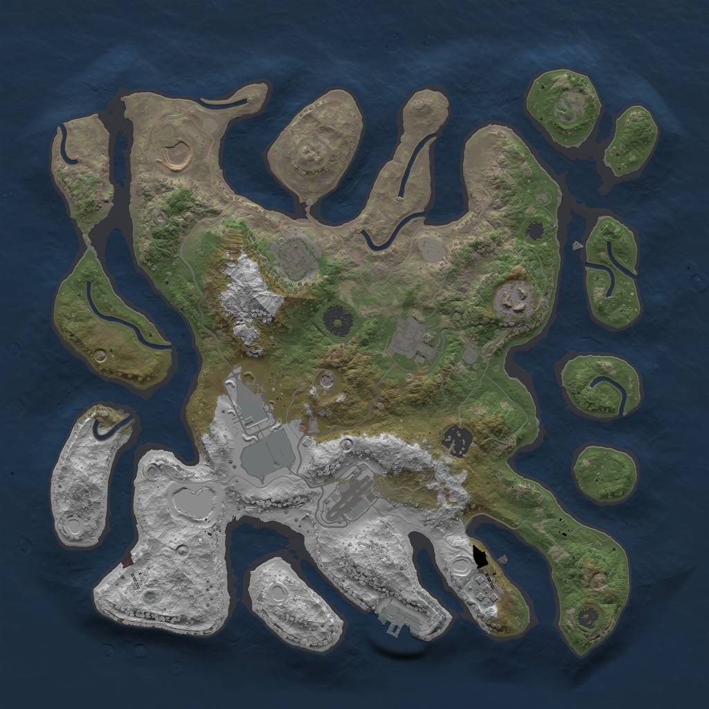 Rust Map: Procedural Map, Size: 3550, Seed: 282087, 15 Monuments