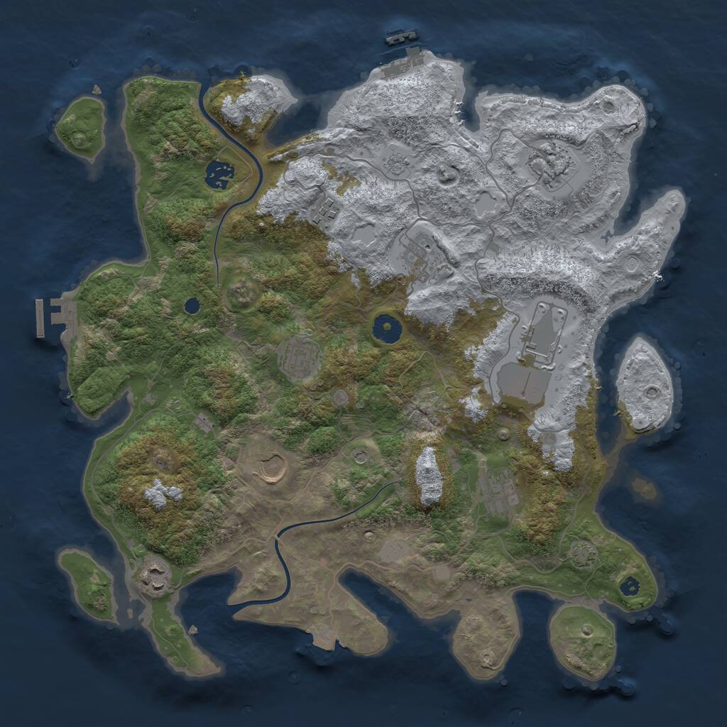 Rust Map: Procedural Map, Size: 3800, Seed: 469826, 15 Monuments