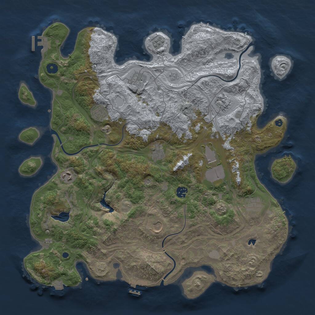 Rust Map: Procedural Map, Size: 4250, Seed: 14895, 16 Monuments