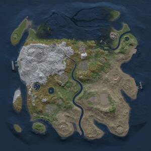 Thumbnail Rust Map: Procedural Map, Size: 3600, Seed: 2, 15 Monuments