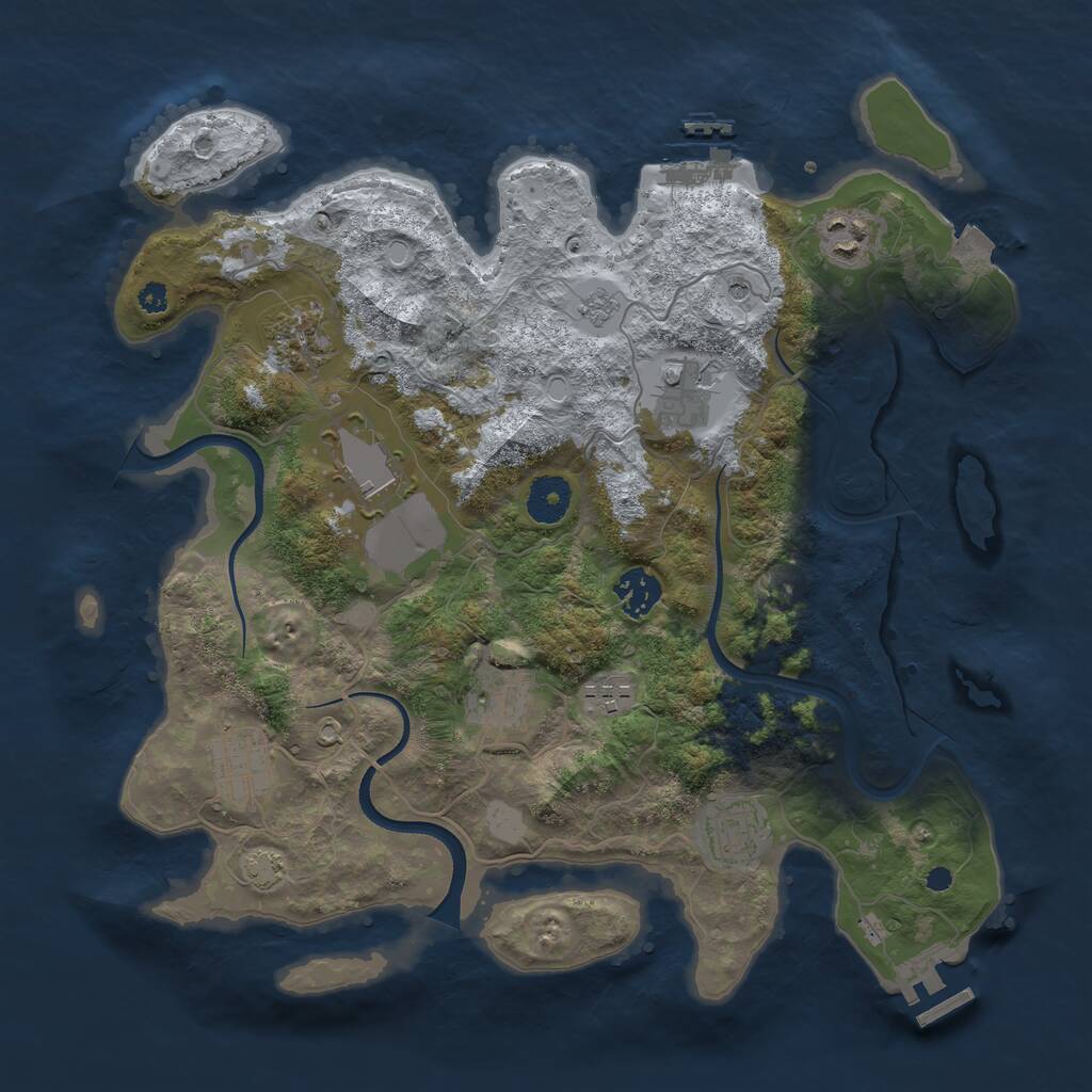 Rust Map: Procedural Map, Size: 3550, Seed: 738967, 15 Monuments
