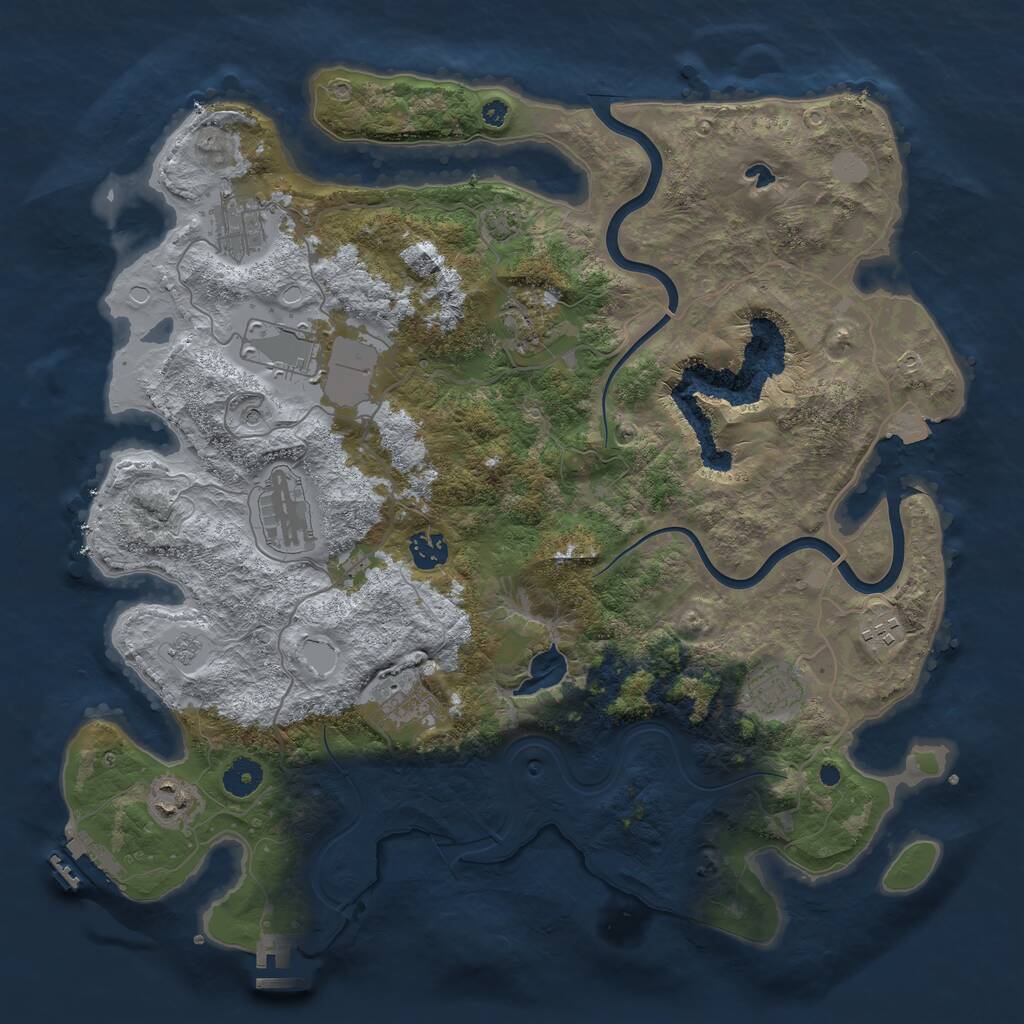Rust Map: Procedural Map, Size: 4000, Seed: 639005, 15 Monuments