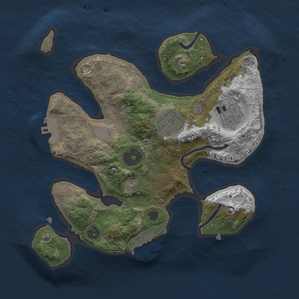 Rust Map: Procedural Map, Size: 2500, Seed: 25, 10 Monuments