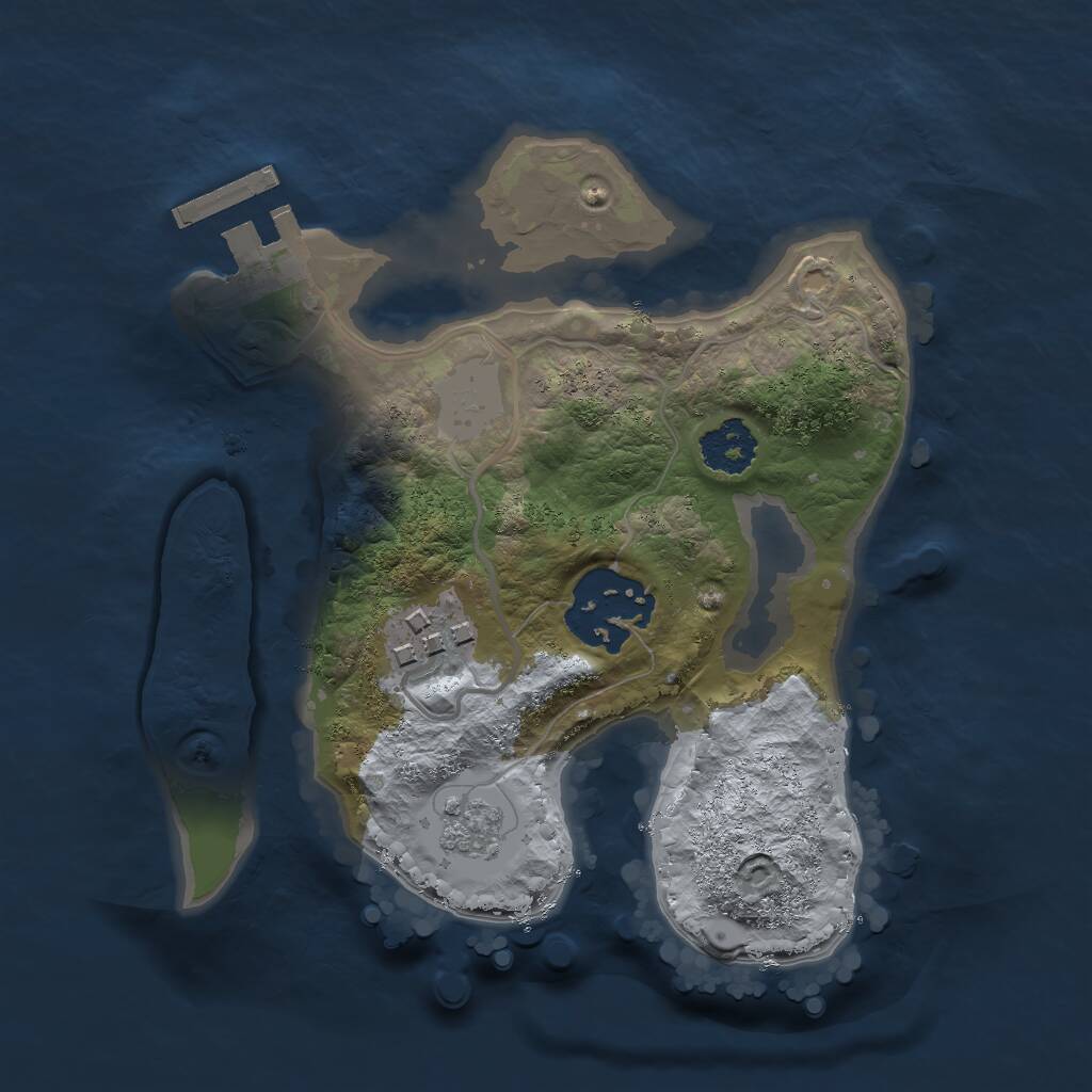 Rust Map: Procedural Map, Size: 2000, Seed: 1315, 5 Monuments