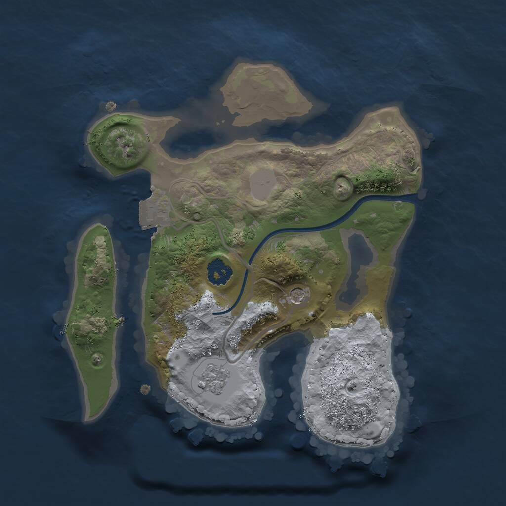 Rust Map: Procedural Map, Size: 2000, Seed: 1315, 3 Monuments