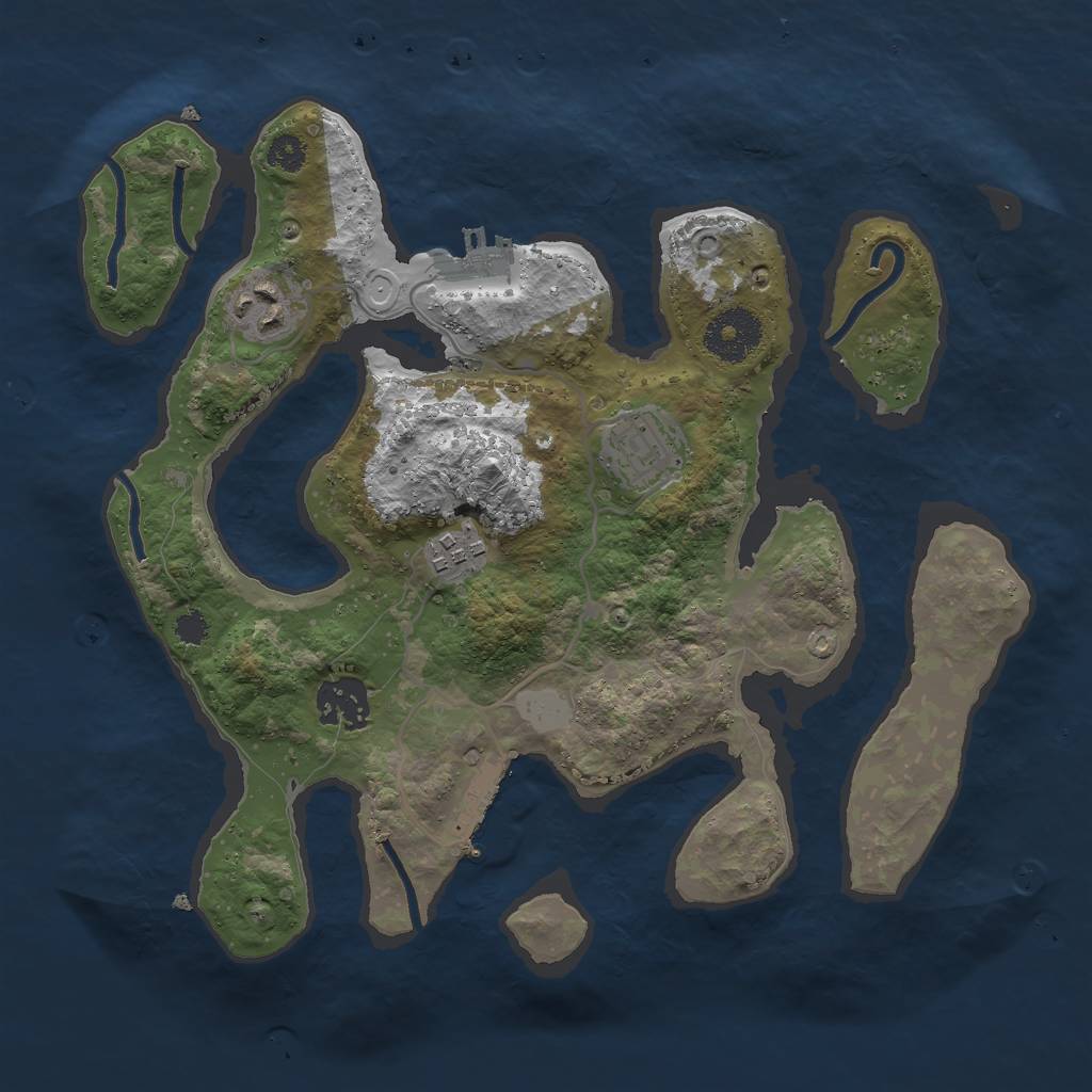 Rust Map: Procedural Map, Size: 3000, Seed: 124521743, 11 Monuments