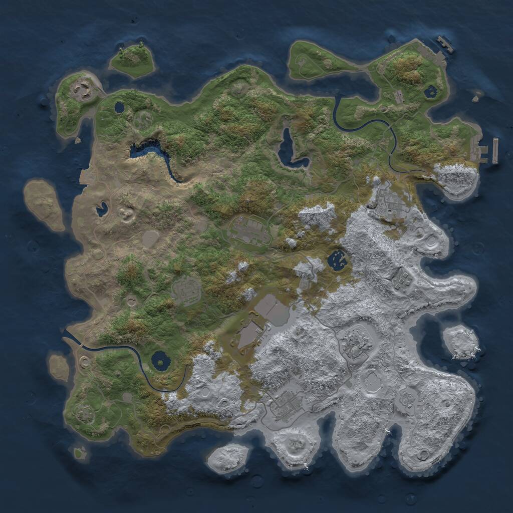 Rust Map: Procedural Map, Size: 4000, Seed: 129405, 15 Monuments