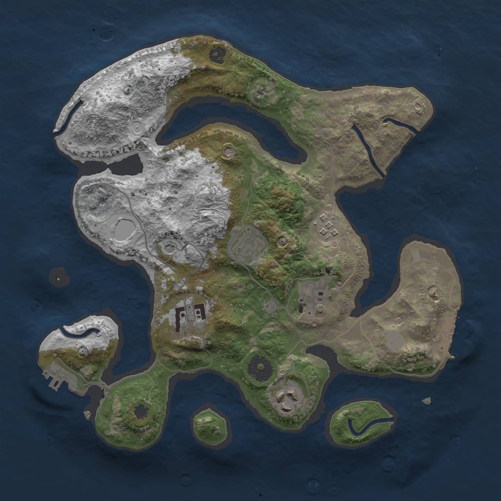 Rust Map: Procedural Map, Size: 3000, Seed: 920627260, 13 Monuments