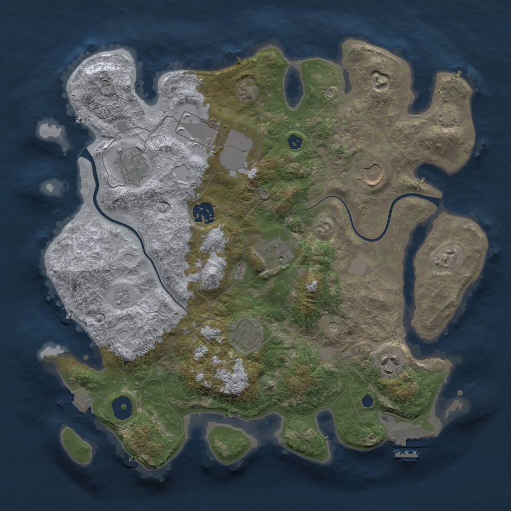 Rust Map: Procedural Map, Size: 3500, Seed: 84842676, 12 Monuments
