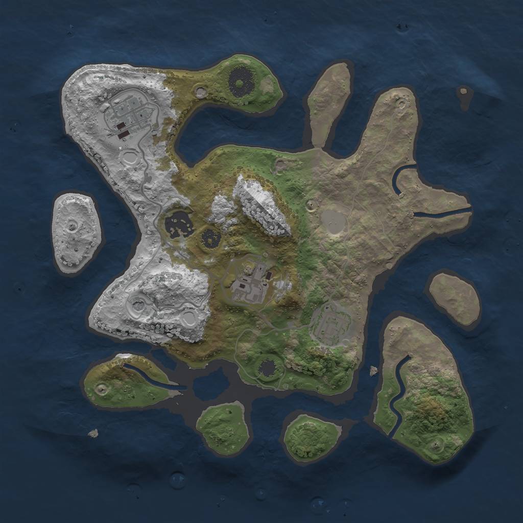 Rust Map: Procedural Map, Size: 2800, Seed: 645986, 10 Monuments