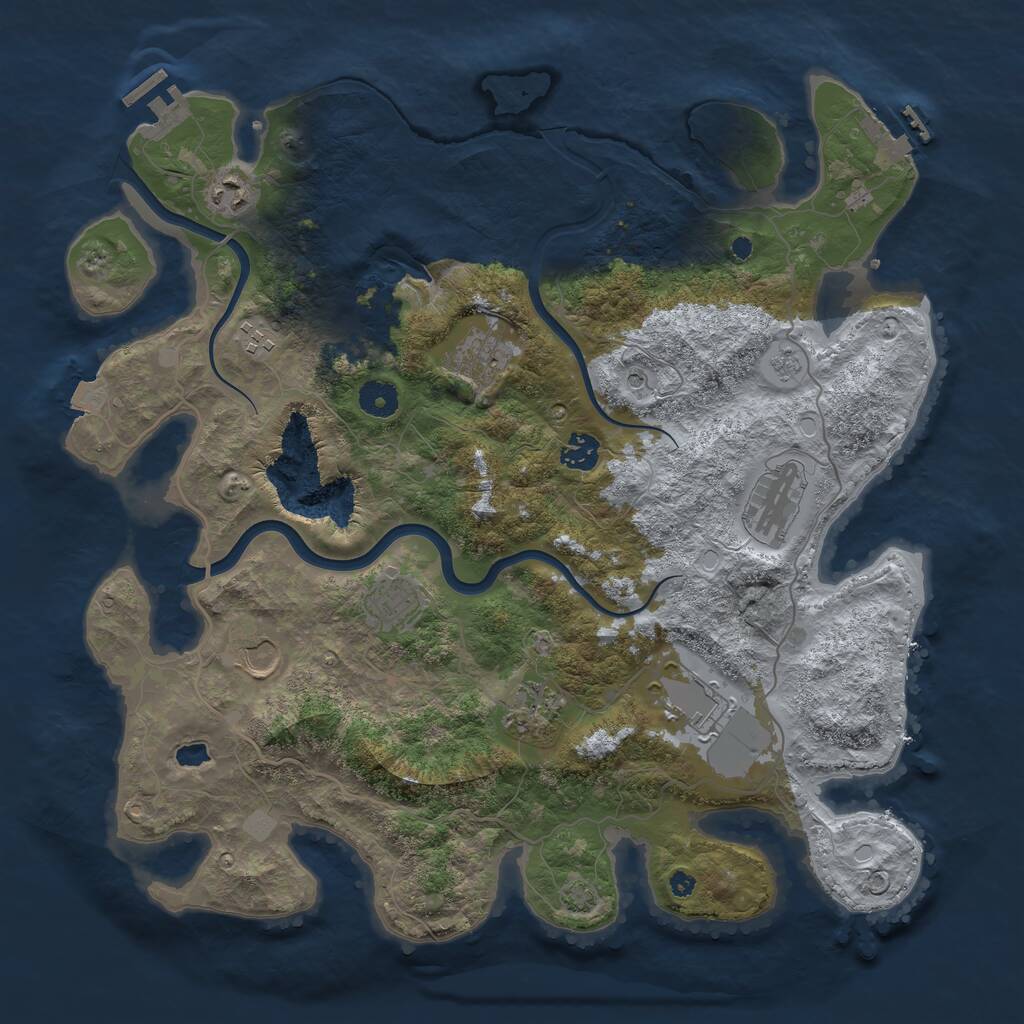 Rust Map: Procedural Map, Size: 4000, Seed: 273117, 15 Monuments