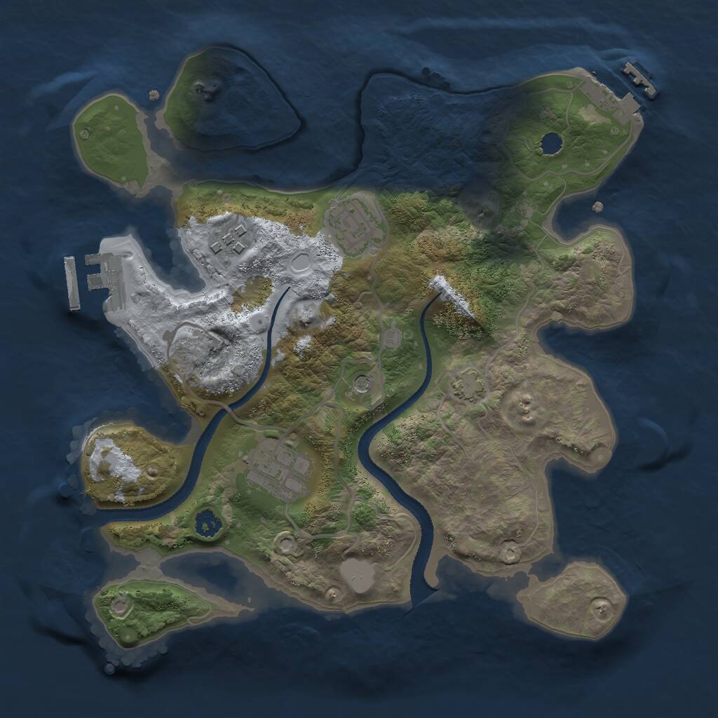 Rust Map: Procedural Map, Size: 2700, Seed: 8008135, 8 Monuments