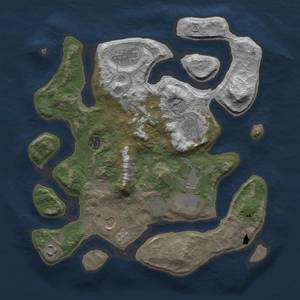 Thumbnail Rust Map: Barren, Size: 3500, Seed: 13825, 11 Monuments