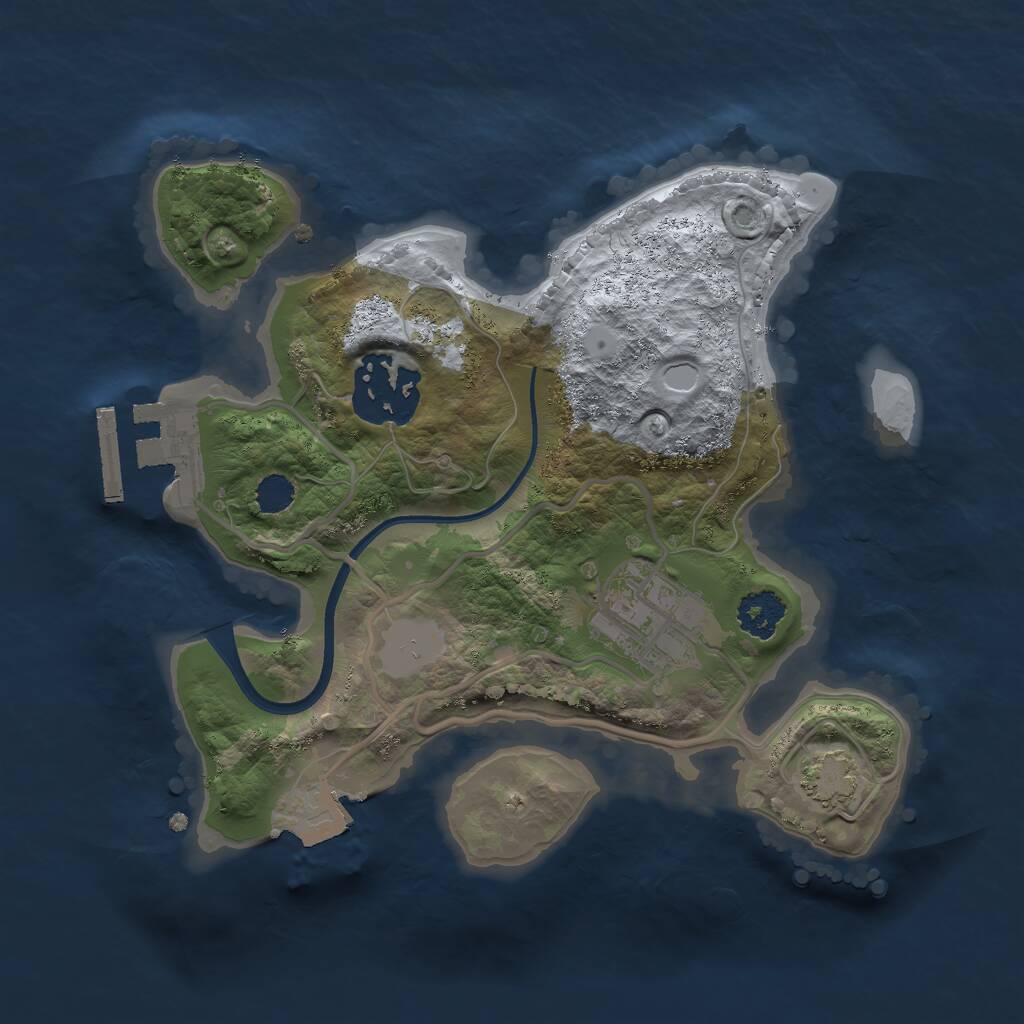 Rust Map: Procedural Map, Size: 2182, Seed: 13825, 5 Monuments