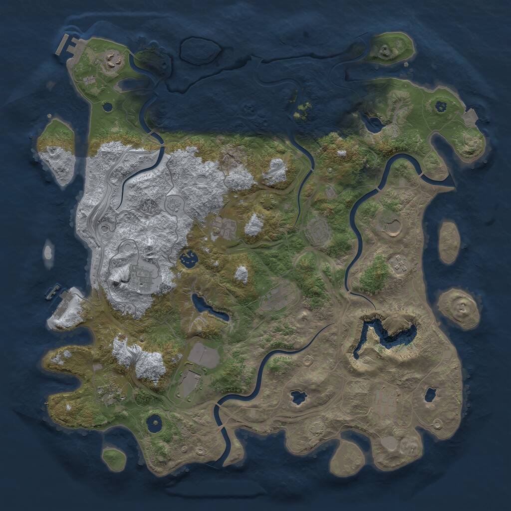 Rust Map: Procedural Map, Size: 4500, Seed: 815130624, 17 Monuments