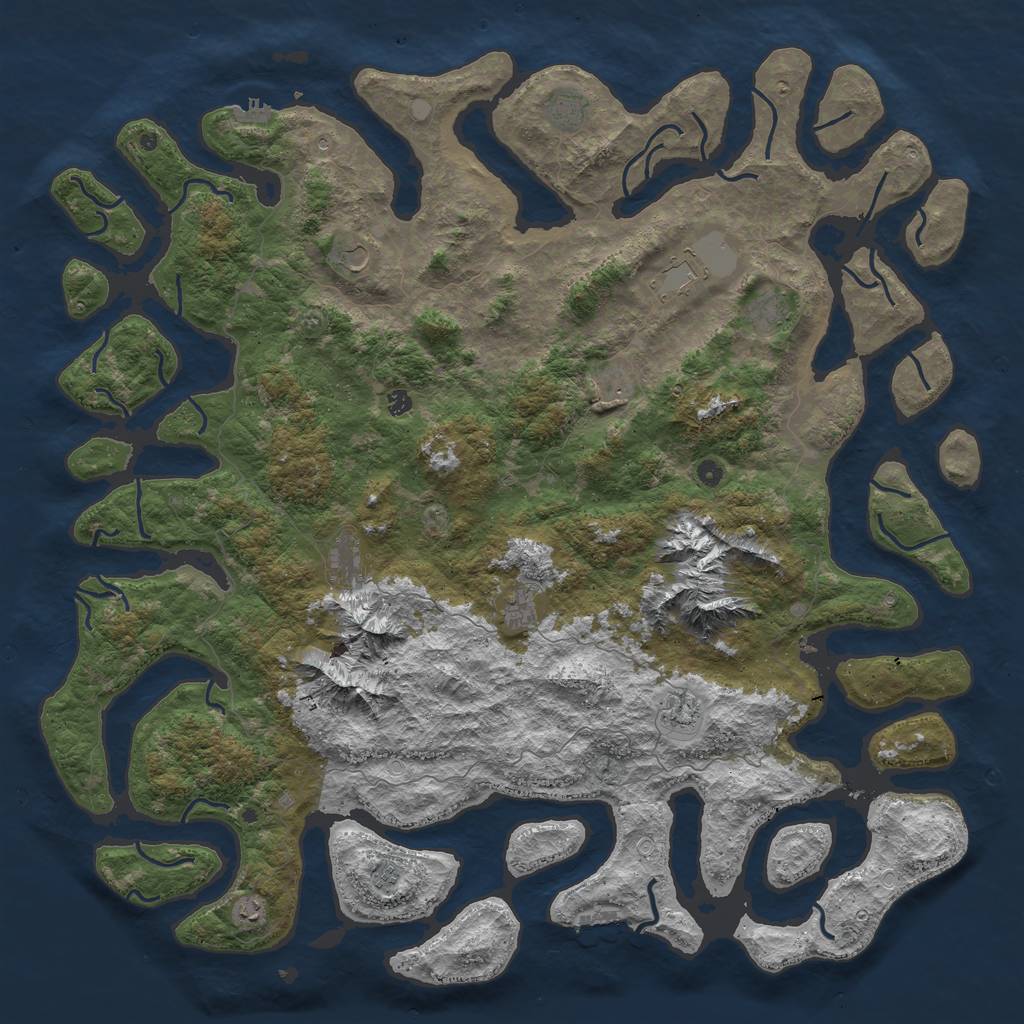 Rust Map: Procedural Map, Size: 6000, Seed: 78059, 19 Monuments