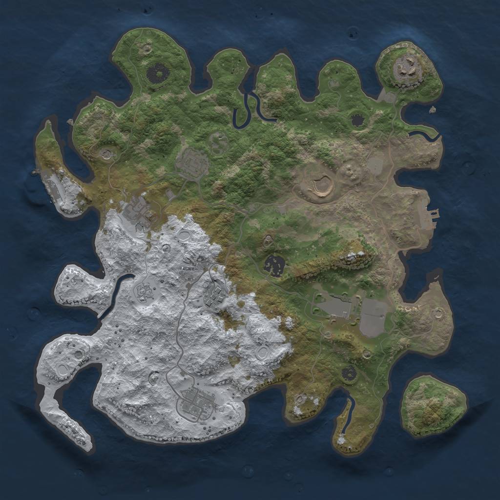 Rust Map: Procedural Map, Size: 3500, Seed: 120212099, 17 Monuments
