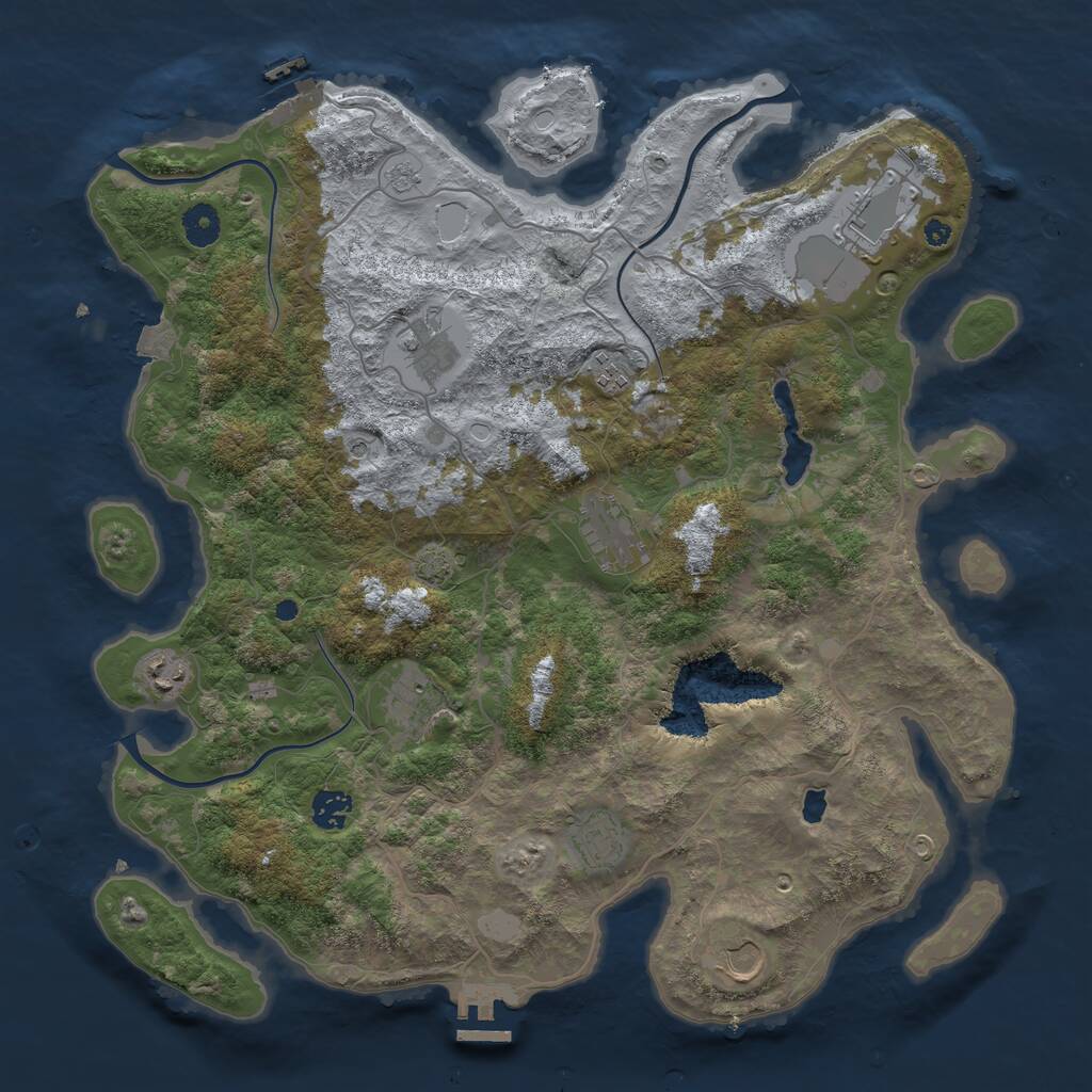 Rust Map: Procedural Map, Size: 4050, Seed: 572536728, 15 Monuments