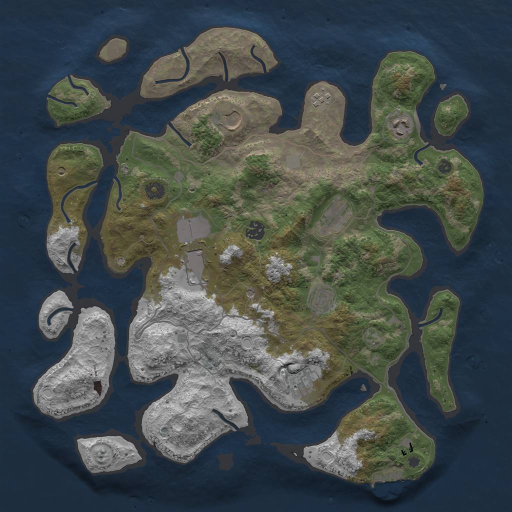 Rust Map: Procedural Map, Size: 4000, Seed: 1456, 15 Monuments