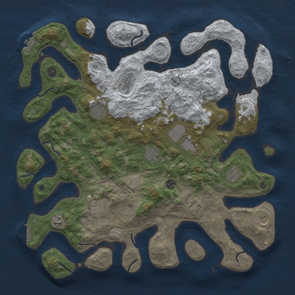 Rust Map: Procedural Map, Size: 4500, Seed: 2147483645, 20 Monuments