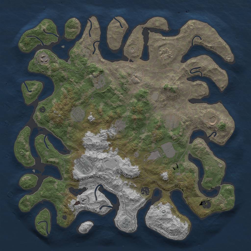 Rust Map: Procedural Map, Size: 4300, Seed: 8675309, 17 Monuments