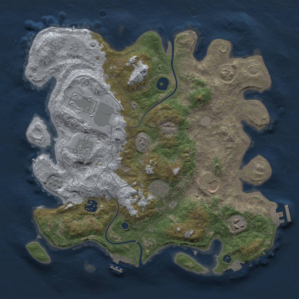 Rust Map: Procedural Map, Size: 3550, Seed: 473630, 13 Monuments