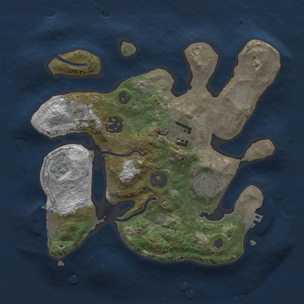 Rust Map: Procedural Map, Size: 2600, Seed: 123456, 11 Monuments
