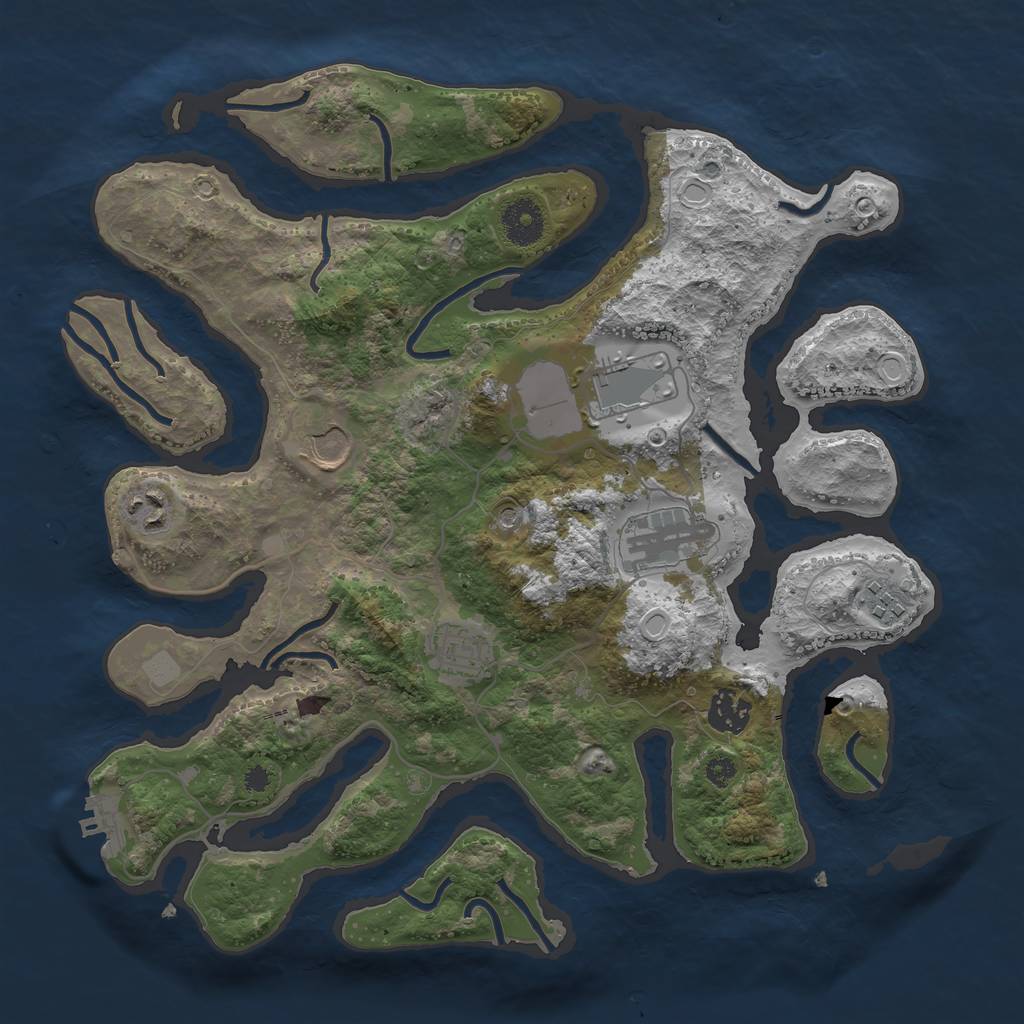 Rust Map: Procedural Map, Size: 3500, Seed: 708081188, 14 Monuments